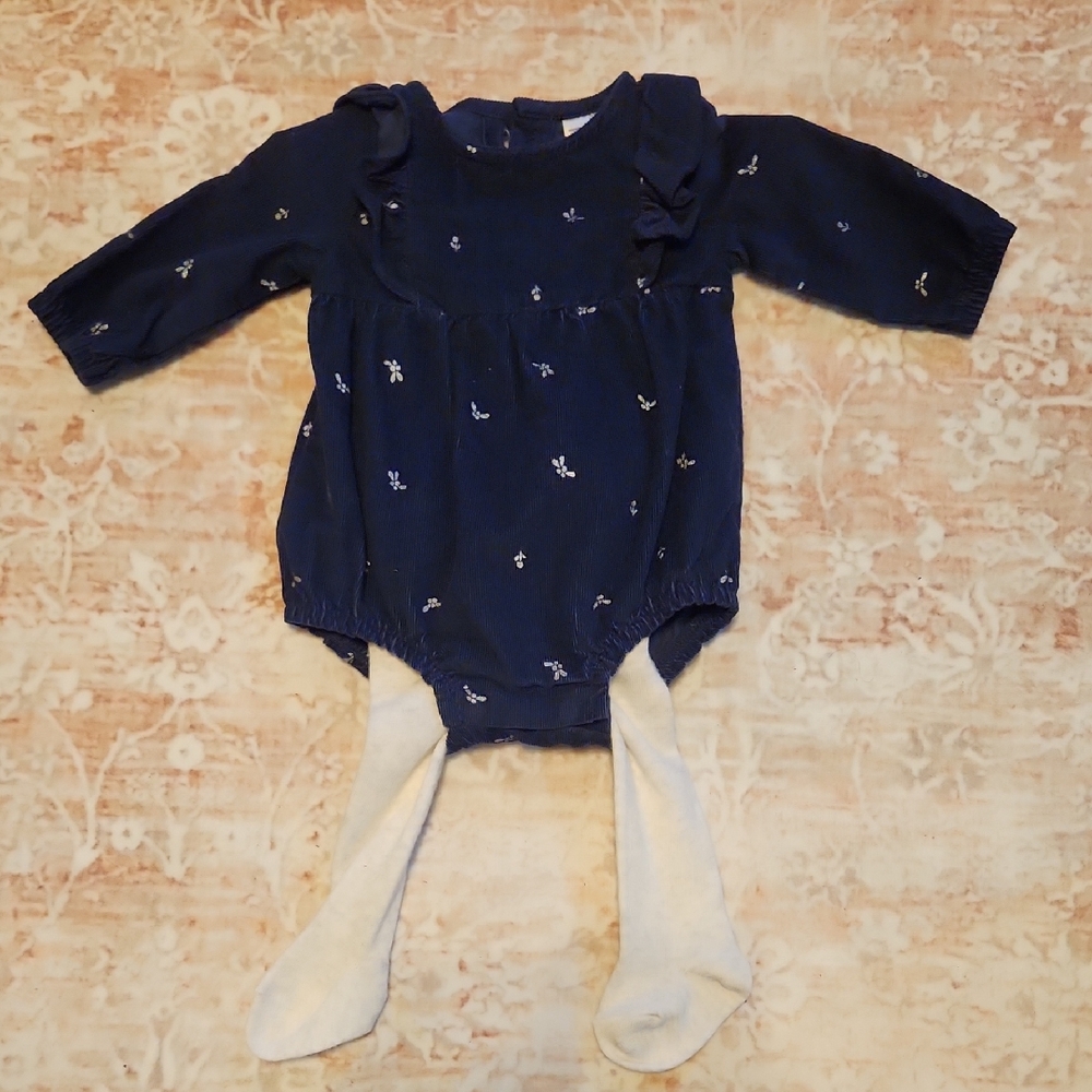 Carter's Navy Blue Bodysuit with Silver Accents